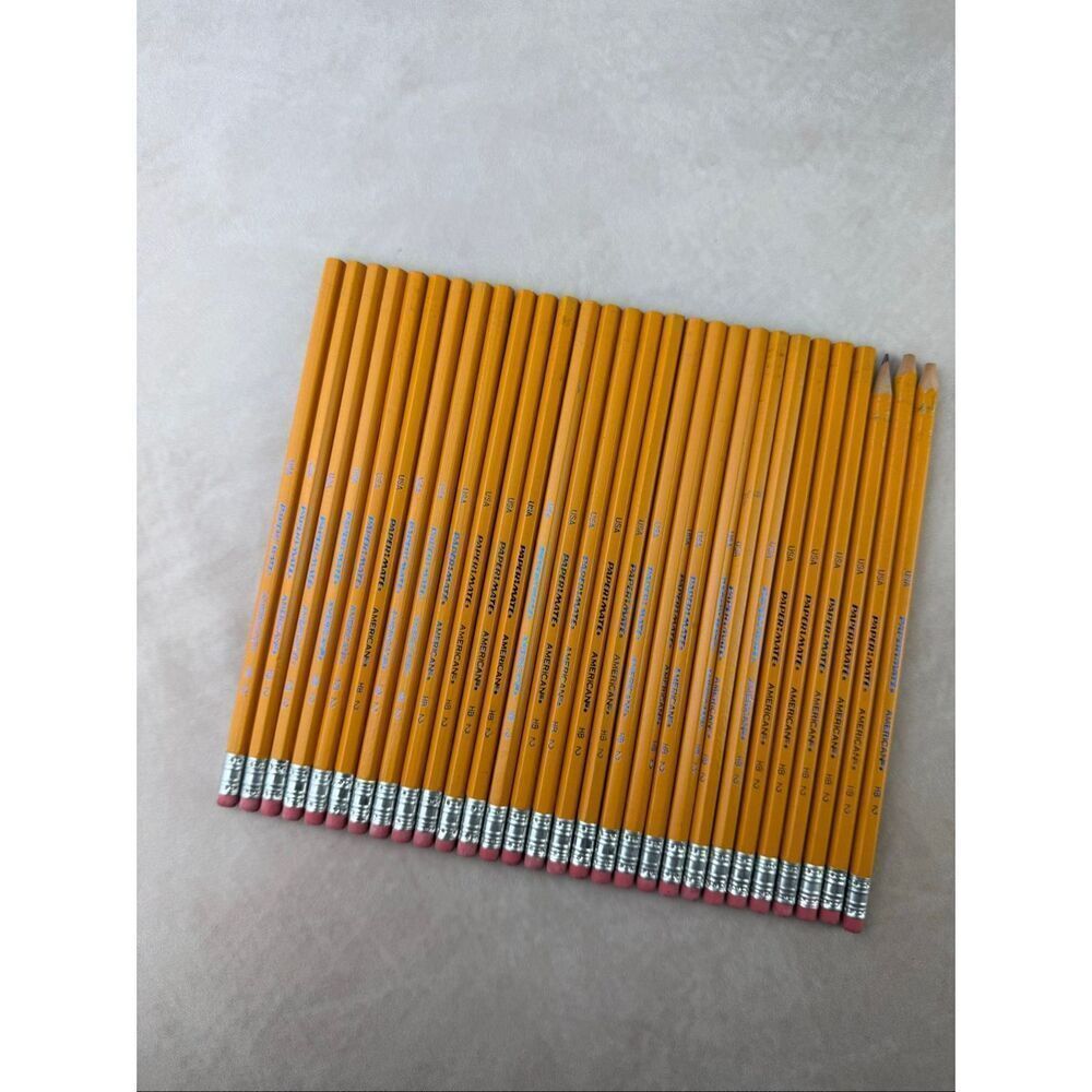 Vintage Papermate Classic Wood Pencils HB #2 USA Made Lot of 29